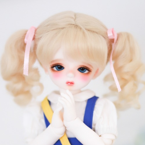 [6-7&quot;] Ribbon twintails (Mohair)Blond / Ash / Brown / Pink