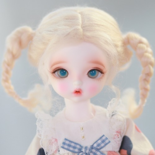 [7-8&quot;] Natural pigtails (Mohair)Blond / Pink / Ash blond / Ivory White