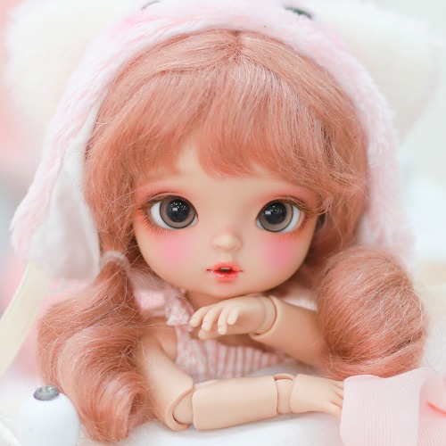 [5-6&quot;] Low loll twintails (Mohair)Blond / Ash / Brown / Deep pink