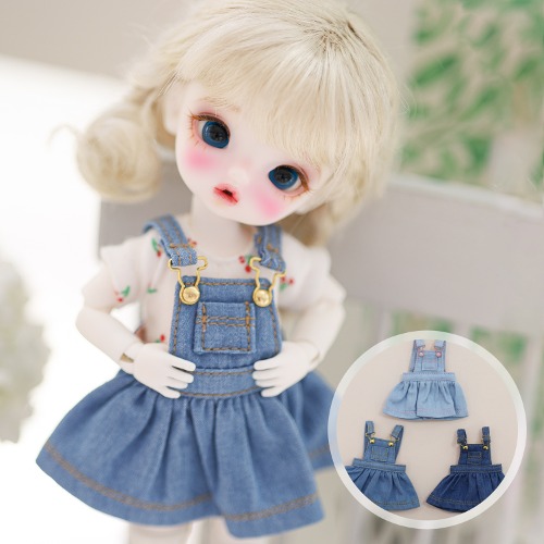 [Chibi/Pocket] Overall skirtIce blue/Blue/Dark blue