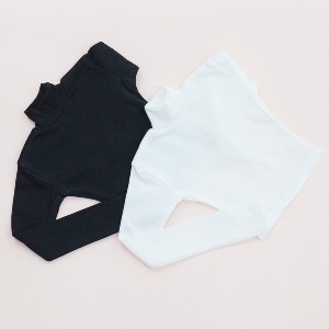 [SD17-70] Basic Turtleneck T-shirt White/Black